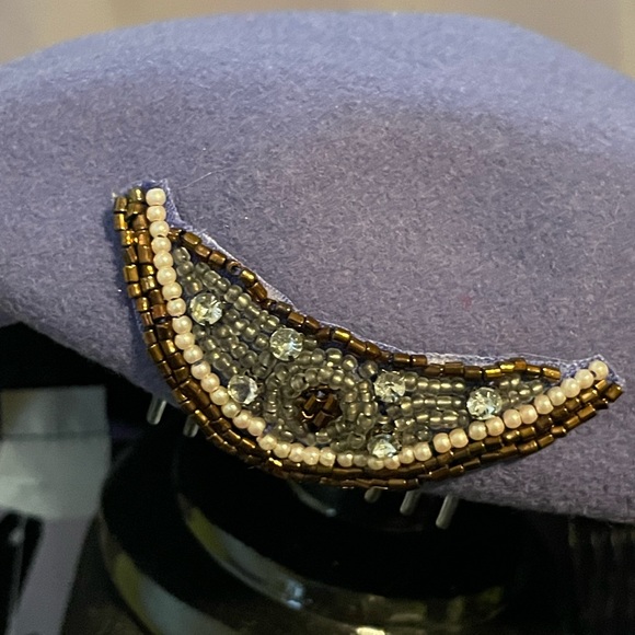 ⏰ NWT Vintage Beaded Wool Beret in Lilac/Lavender Purple - Urban Outfitters - Picture 5 of 5